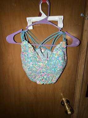 Victoria's Secret PINK Floral Lace Strappy Bralette Size Large